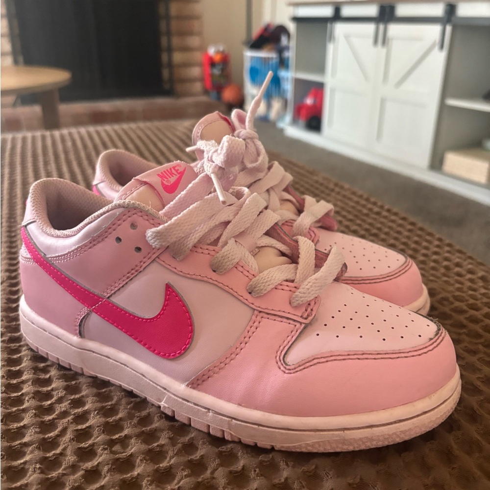 Nike Kids Light Pink and Hot Pink Sneakers